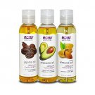 Now Foods Variety Moisturizing Oils Sampler: Sweet Almond Avocado and Jojoba ...