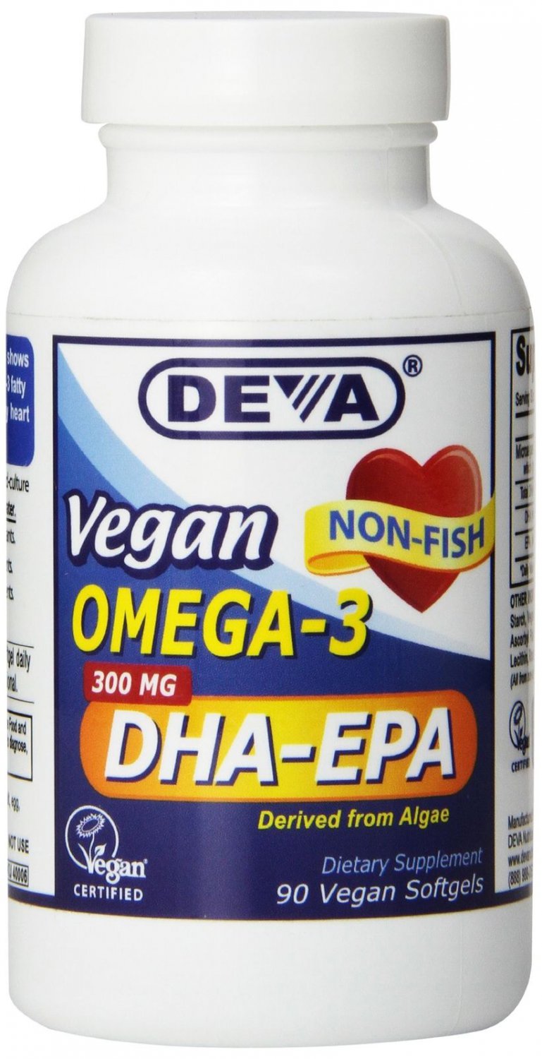Deva Nutrition Vegan DHA-EPA Nutritional Supplement Softgel 300 mg 90 Count
