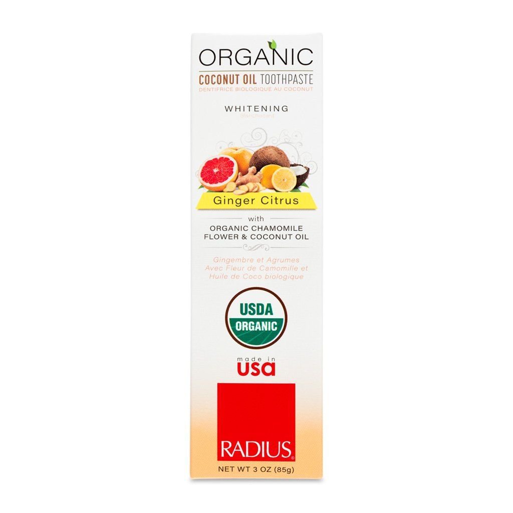 Radius Organic Toothpaste Ginger Citrus Whitening 3 Ounce