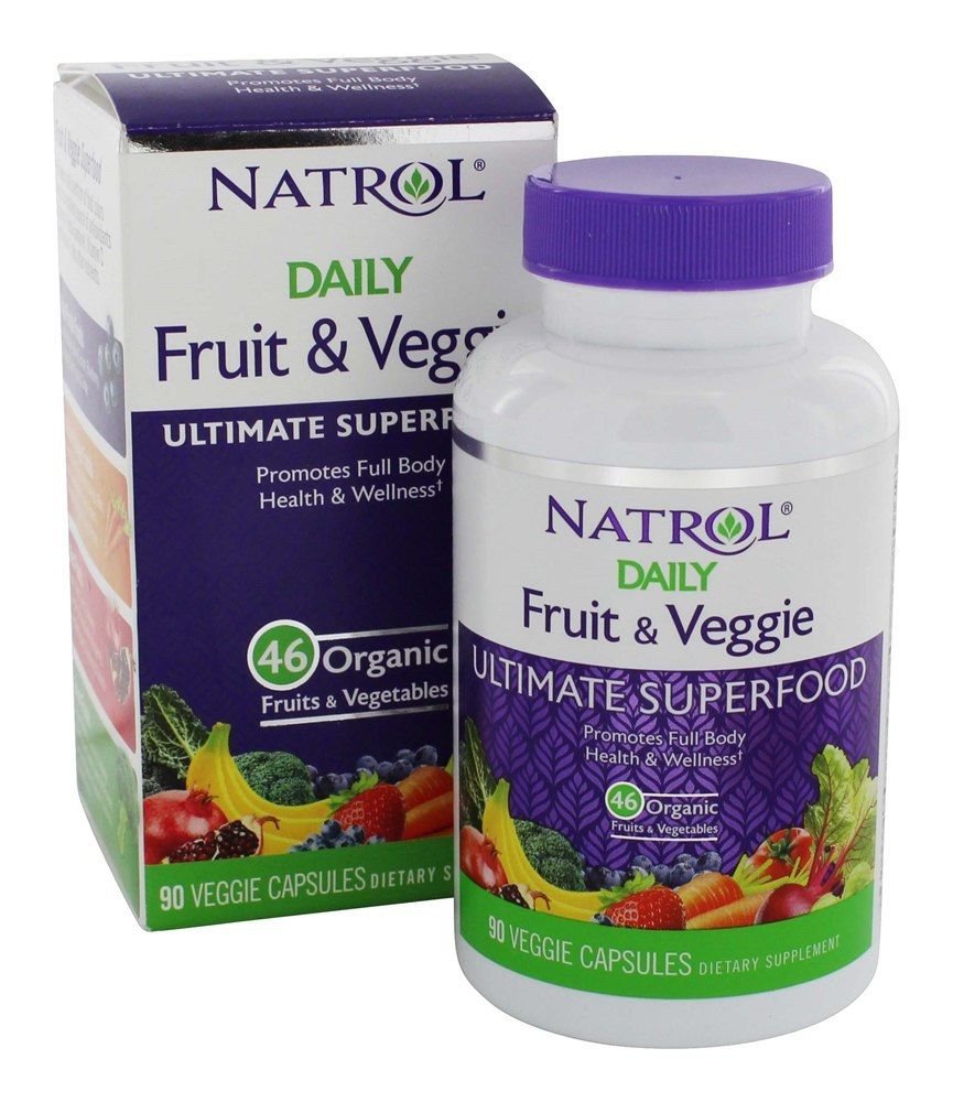 Natrol - Daily Fruit & Veggie Ultimate Superfood - 90 Vege Capsules