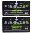2x Grandpa's Soap Co. Face Body & Hair Bar Soap Pine Tar - 4.25 oz (120 g)