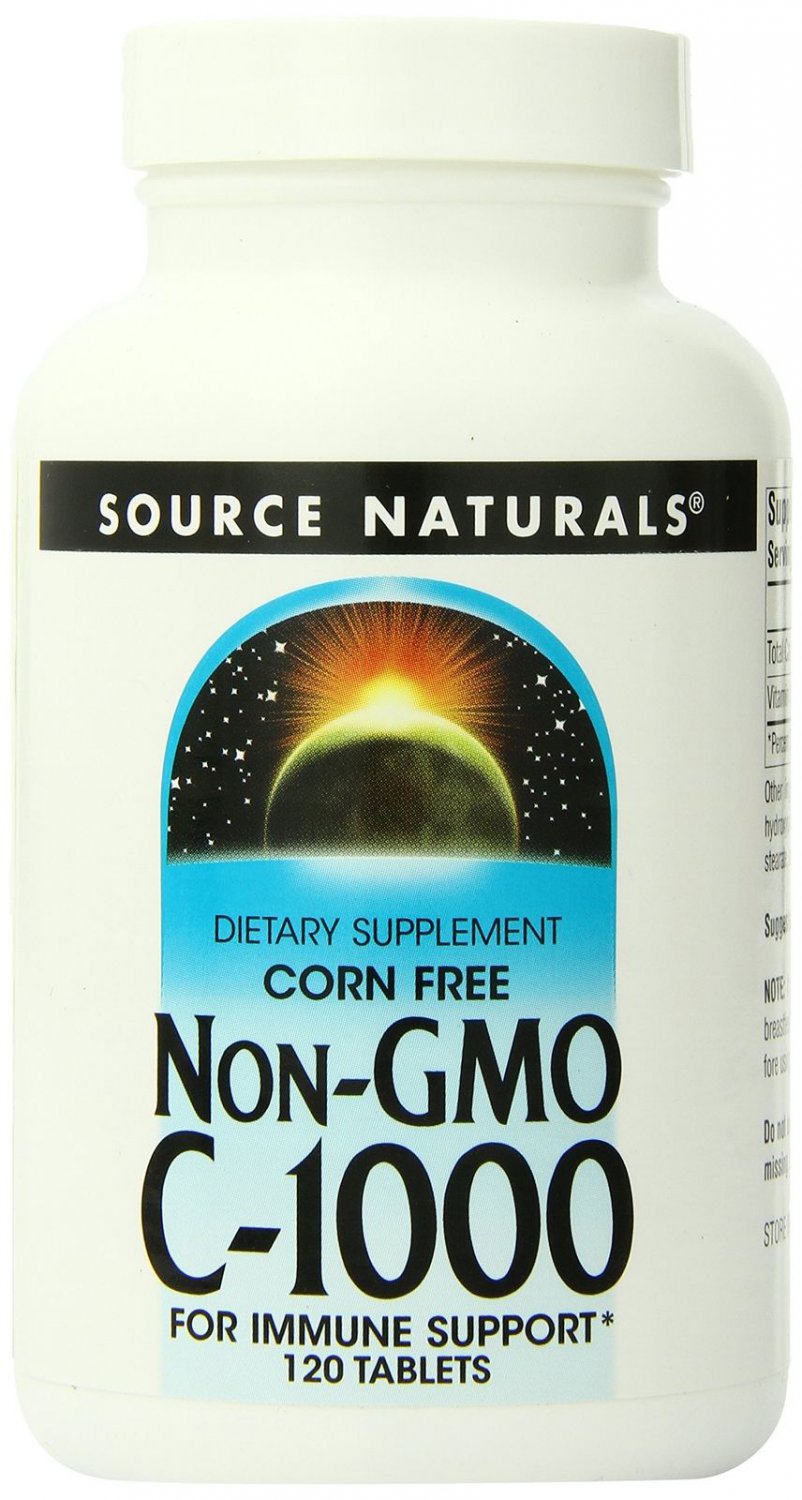 SOURCE NATURALS C Corn Free Non-Gmo 1000 Mg Tablet 120 Count