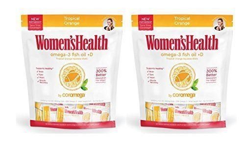 Coromega Omega3 Squeeze with Vitamin D3 Tropical Orange 120 Packets 2 pack