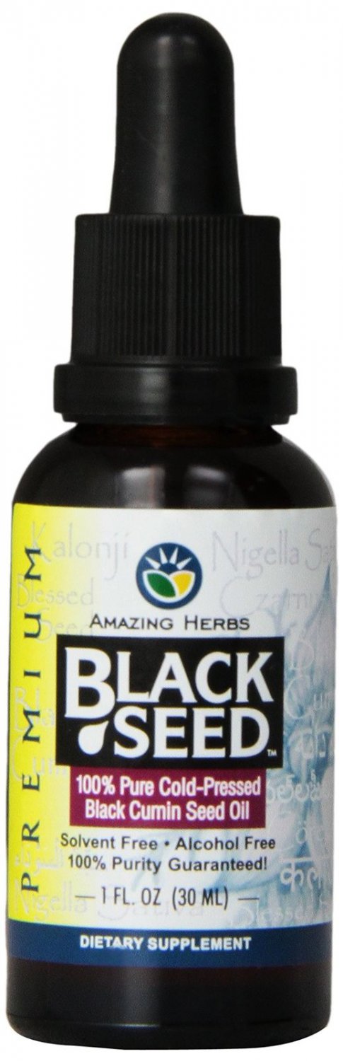 Amazing Herbs Black Seed Cold-Pressed Oil - 1oz 1 Ounce