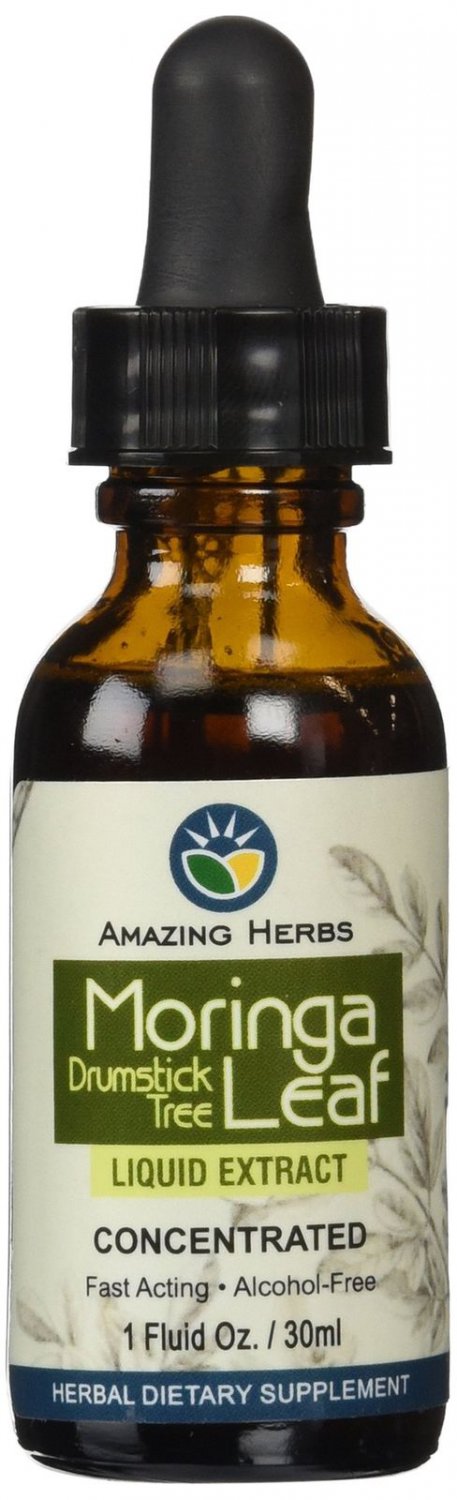 Amazing Herbs Moringa Leaf Extract Liquid 1 Fluid Ounce