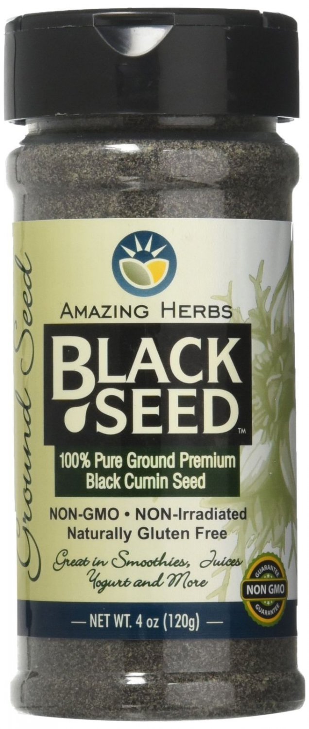 Amazing Herbs Black Ground Seed Jar 4 Fluid Ounce