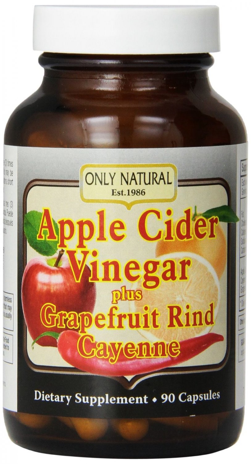 Only Natural Apple Cider Vinegar Plus Grapefruit Rind Cayenne Capsules 90-Count