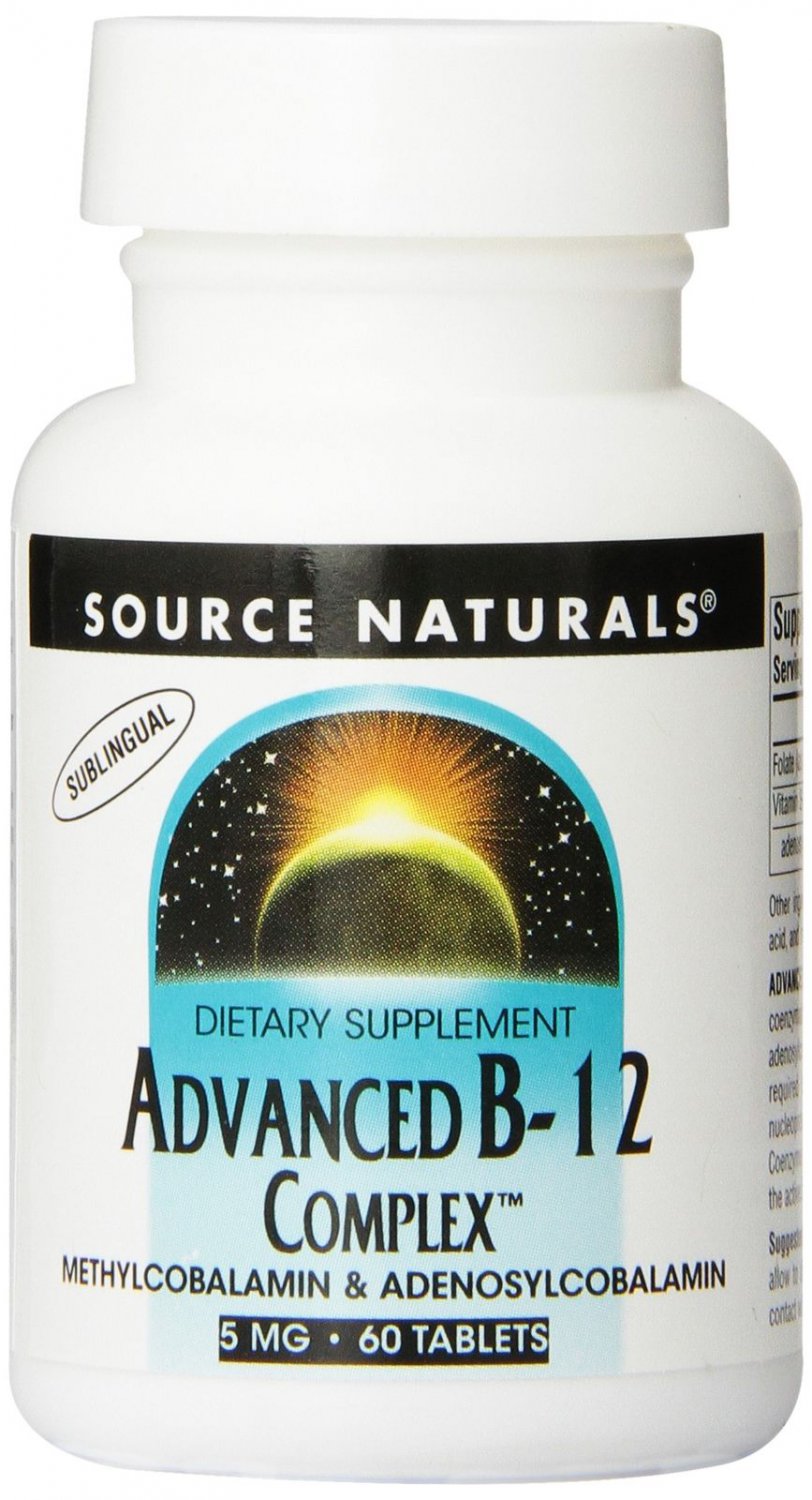 SOURCE NATURALS Advanced B-12 Complex 5 Mg Lozenge 60 Count