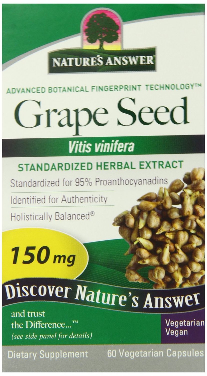 Nature's Answer Grape Seed Vegetarian Capsules 60-Count