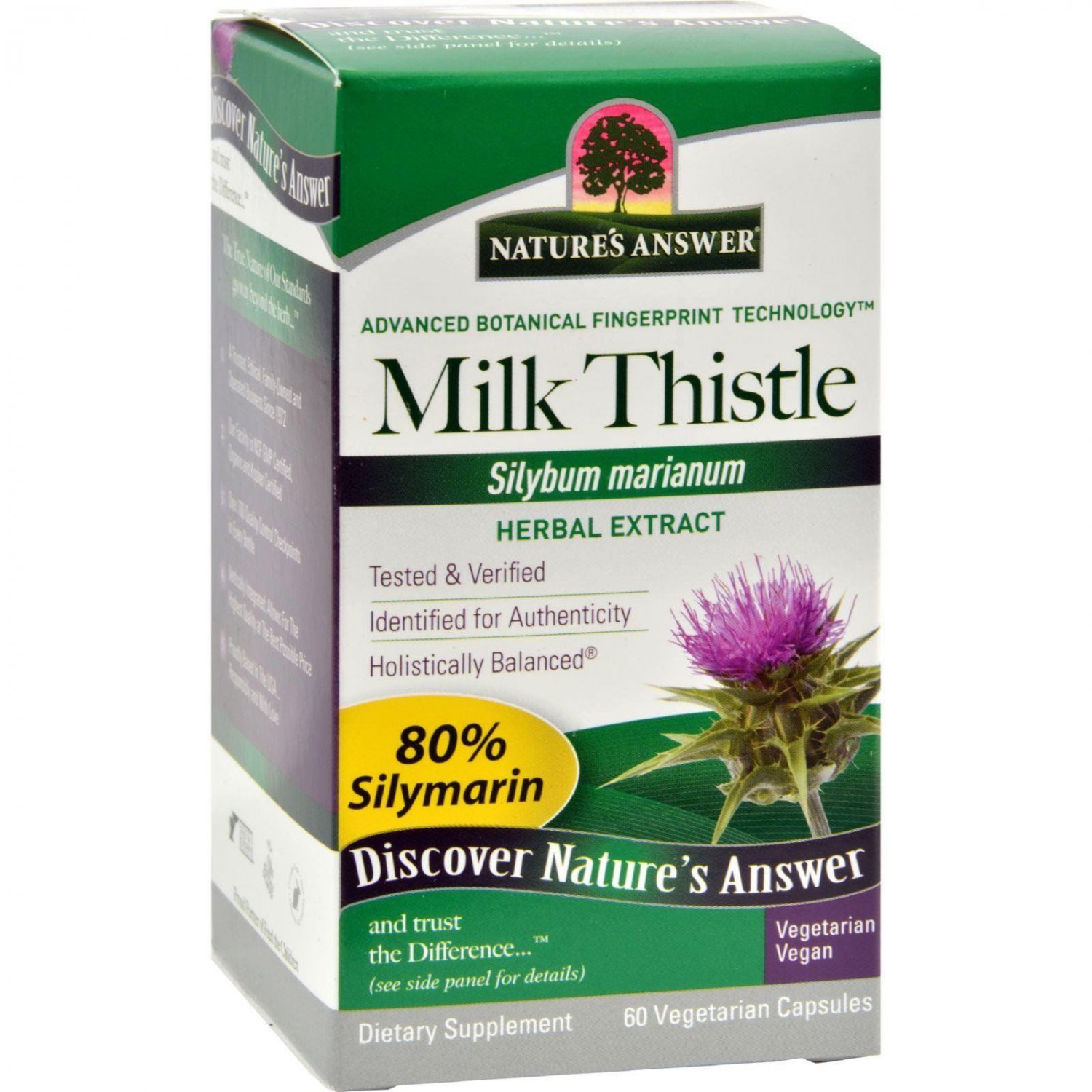 Nature's Answer, Milk Thistle, Seed Standardized Extract, 60 Vegetarian Capsules