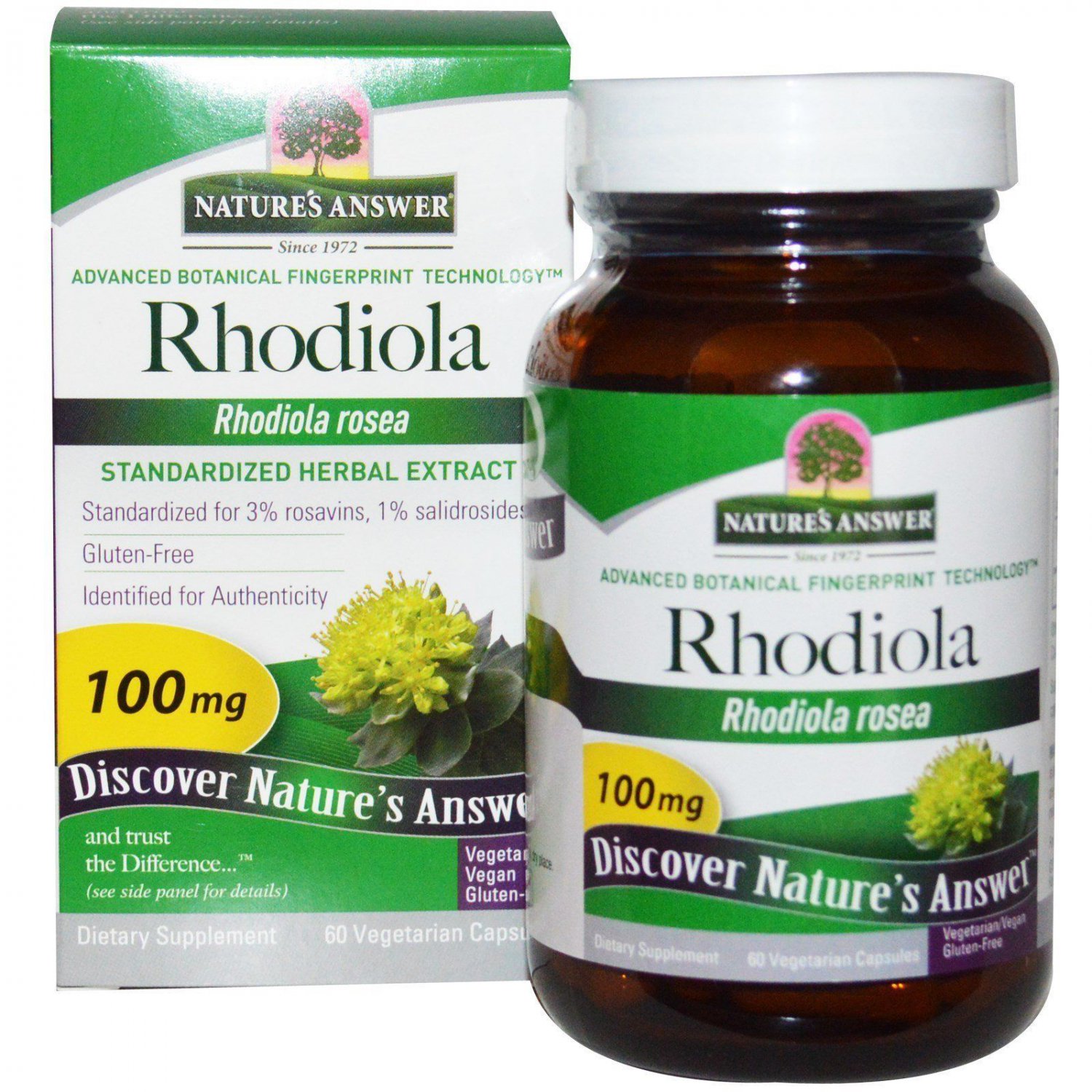 Nature's Answer Rhodiola Root Vegetarian Capsules 60-Count