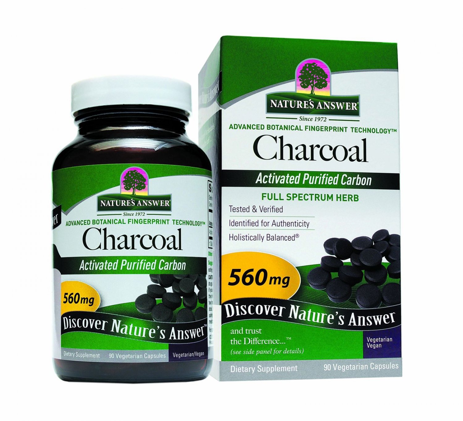 Nature's Answer Activated Charcoal Vegetarian Capsules 90-Count