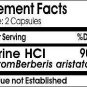 Pure and High Potency Berberine; 900mg Per Serving; 180 Capsules (2 Bottles)