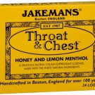 Jakemans Throat & Chest Lozenges Honey and Lemon Menthol 24 Each (Pack of 2)