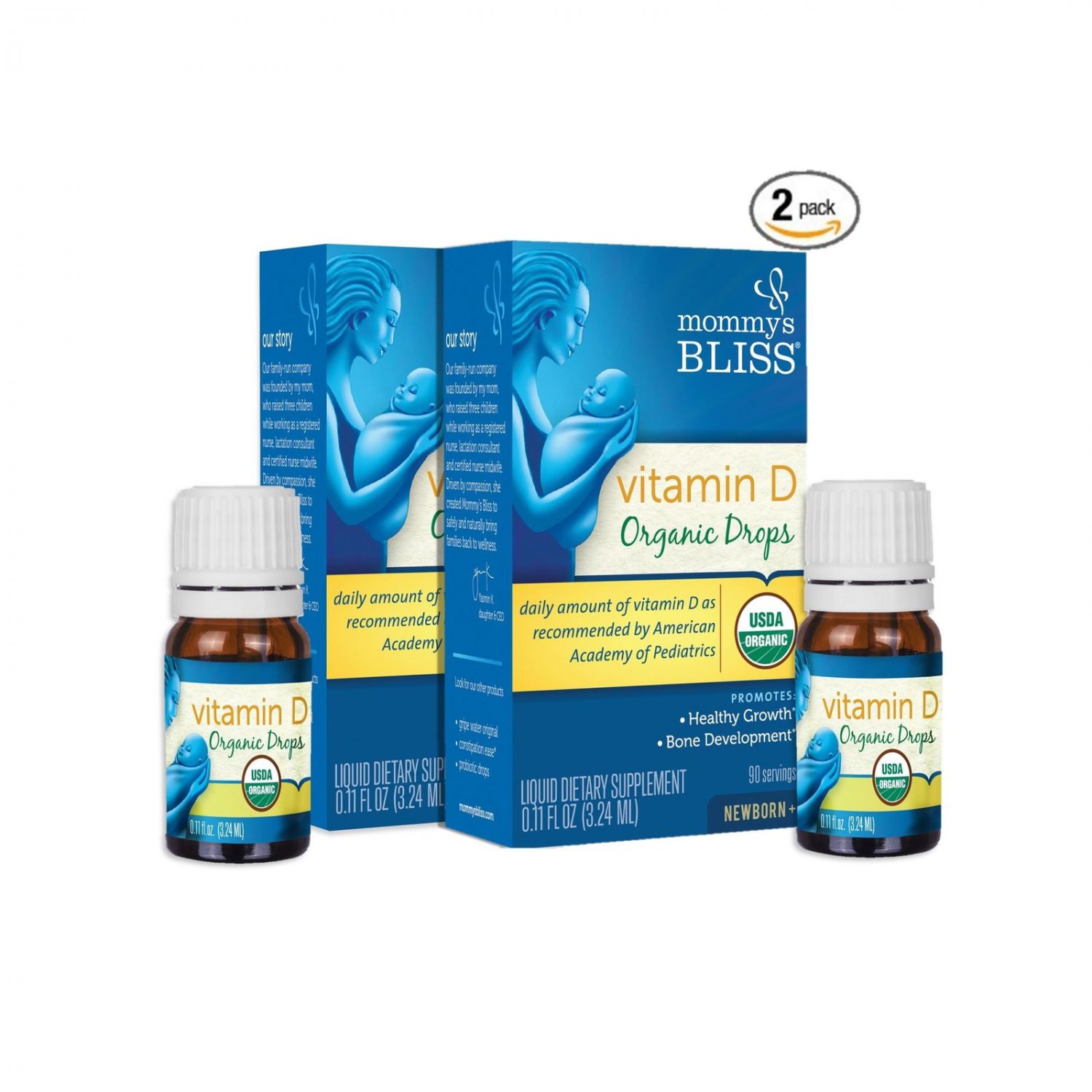 Mommy's Bliss Vitamin D Organic Drops Double Pack Organic Vit D 2Pack