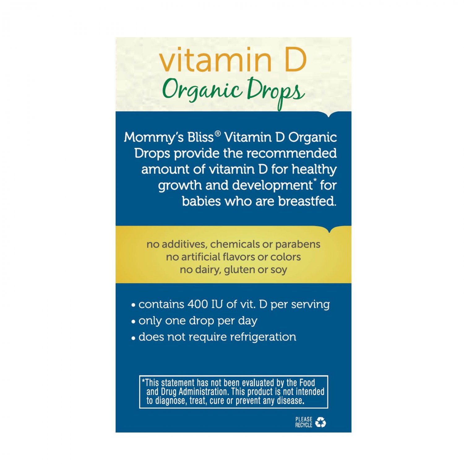 Mommy's Bliss Vitamin D Organic Drops Double Pack Organic Vit D 2Pack