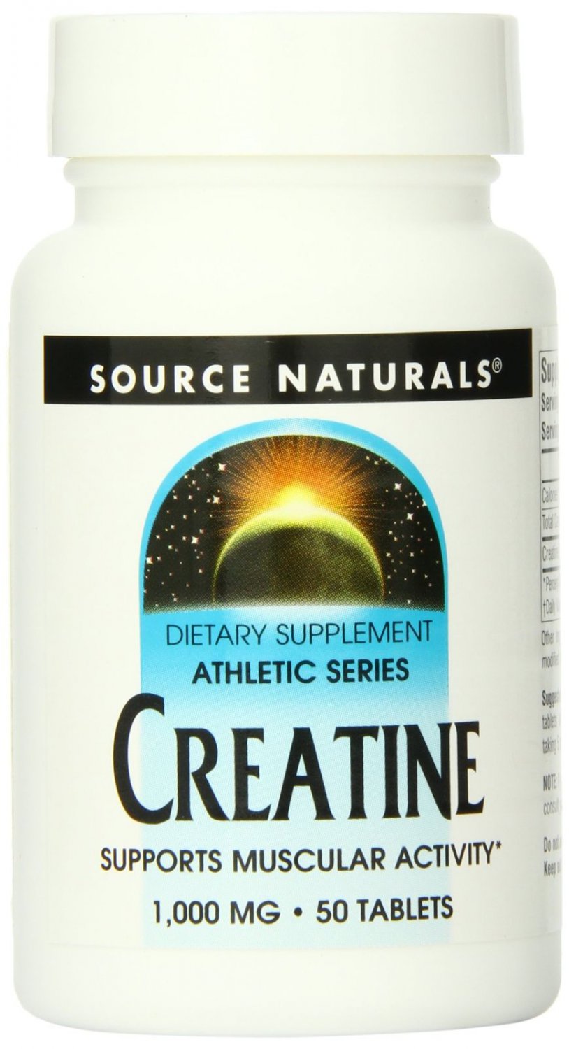 Source Naturals Creatine 1000mg Supports Muscular Activity 50 Tablets (2 Pack)