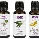 3-Pack Variety of NOW Essential Oils: Good Night Sleep- Neroli Sage Ylang Ylang