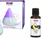Now Foods Ultrasonic Oil Diffuser + 2 Popular Blend Oils (Peaceful Sleep and ...