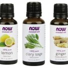 3-Pack Variety of NOW Essential Oils: Refresh Yourself - Lemon Clary Sage Gin...