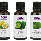3-Pack Variety of NOW Essential Oils: Fulfill & Uplift- Lemon Lime Bergamot