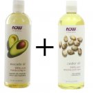 Bundle: Now Foods Avocado Oil 16 oz. PLUS Now Foods Castor Oil 16 oz.
