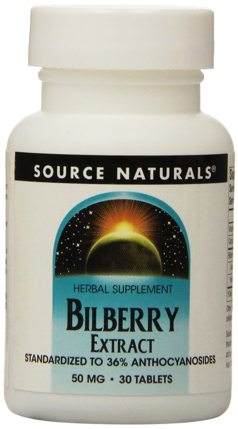 Source Naturals Bilberry Extract 50mg 30 tablet pack of 2