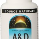 Source Naturals Vitamin A & D 10000 A + 400 D 100 Tablets(Pack of 2)