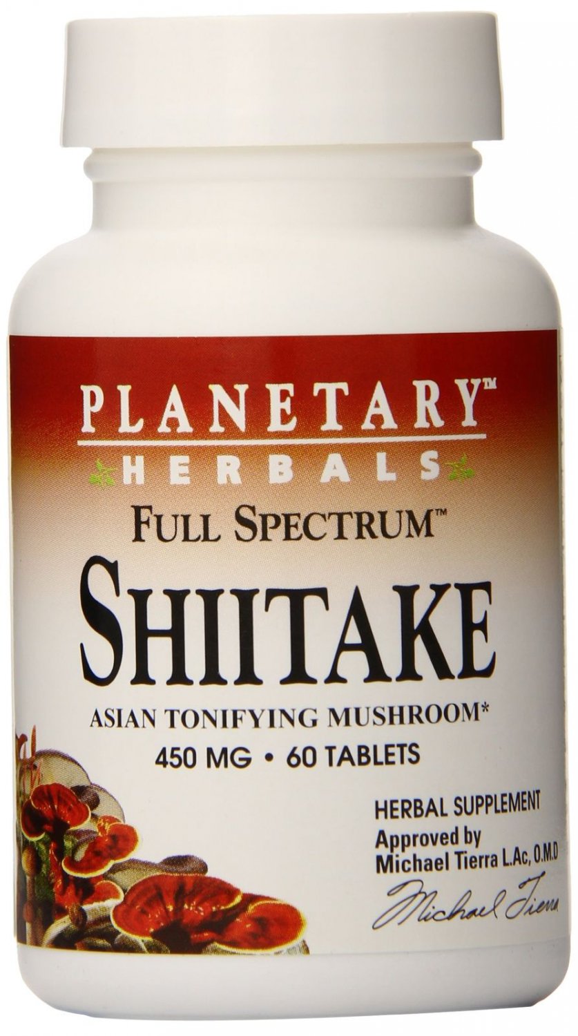 Planetary Herbals Full Spectrum Shiitake Mushroom Tablets 430 mg 60 Count
