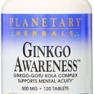 Planetary Herbals Ginkgo Awareness Tablets 120 Count