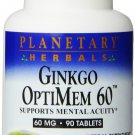 Planetary Herbals Ginkgo Optimem 60 Tablets 90 Count
