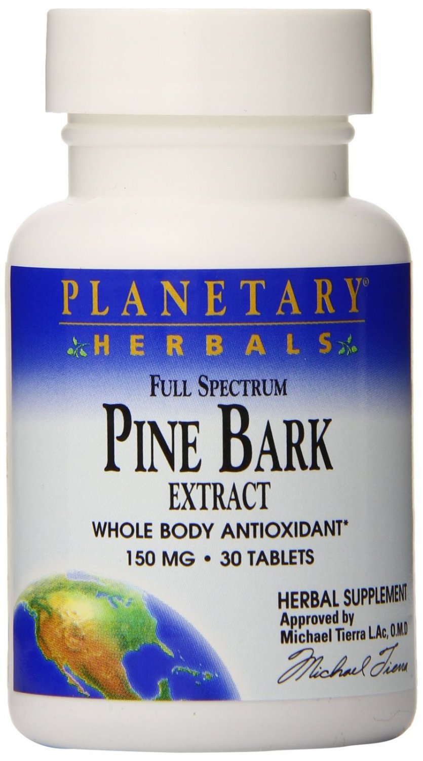 Planetary Herbals FS Pine Bark Extract Tablets 150 mg 30 Count