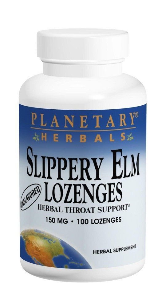 PLANETARY HERBALS Slippery Elm Lozenges Strawberry 200 Count