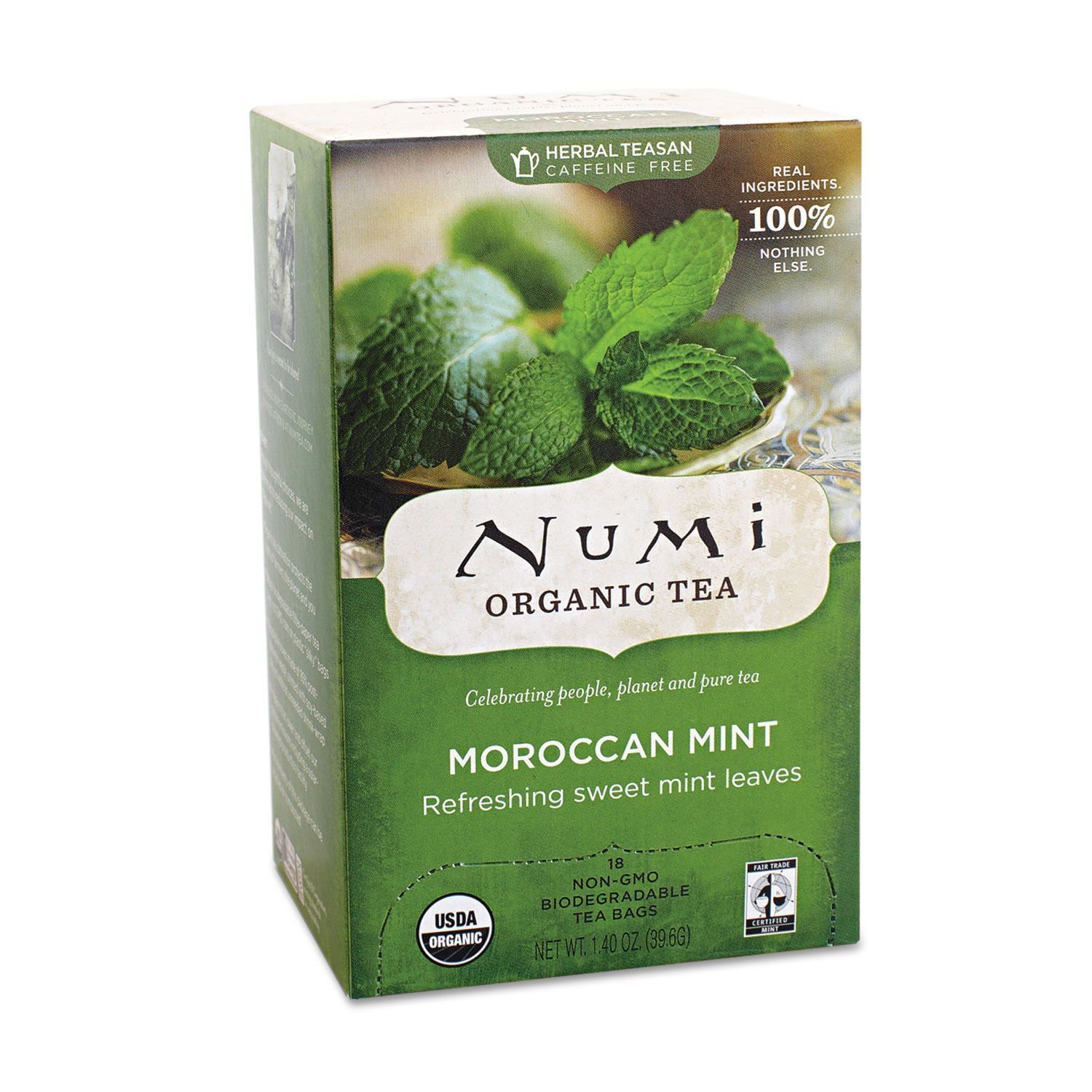 Numi Tea Moroccan Mint Caffeine Free Bags 18 Count