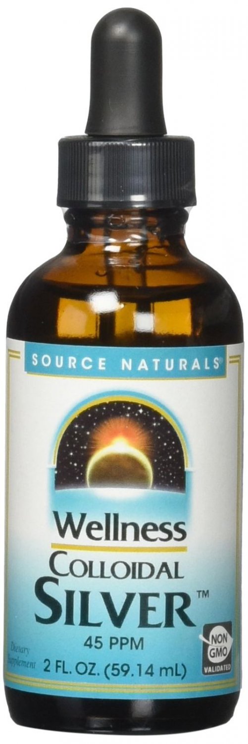 SOURCE NATURALS Wellness Colloidal Silver 45 Ppm 2 Fluid Ounce