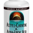 Source Naturals Acetyl L-Carnitine and Alpha Lipoic Acid Tablets 650mg 120 Co...