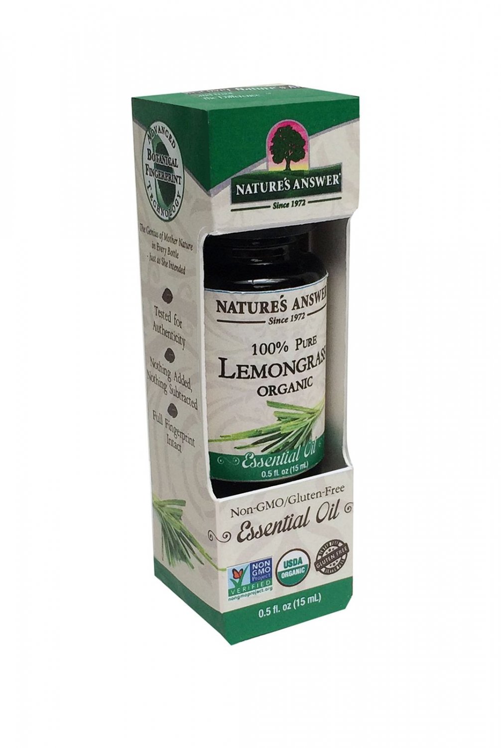 Nature's Answer 100% Pure Organic Essential Oil Lemongrass 0.50 Ounce