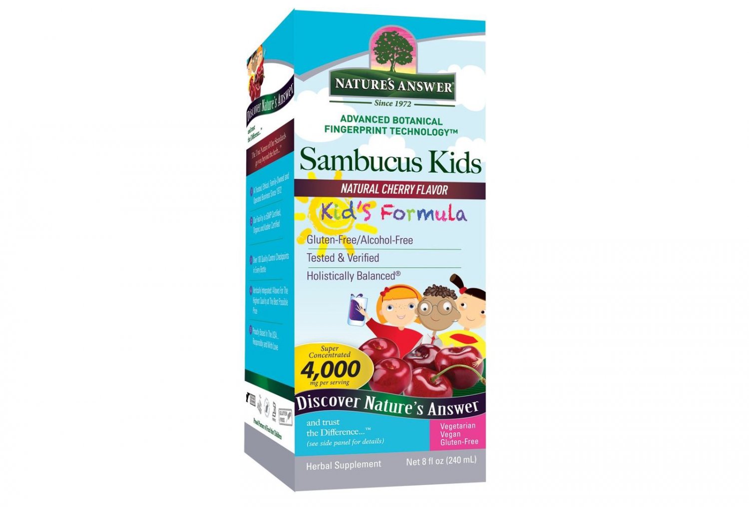Nature's Answer Alcohol-Free Sambucus Kids Formula Cherry 8 Fluid Ounce