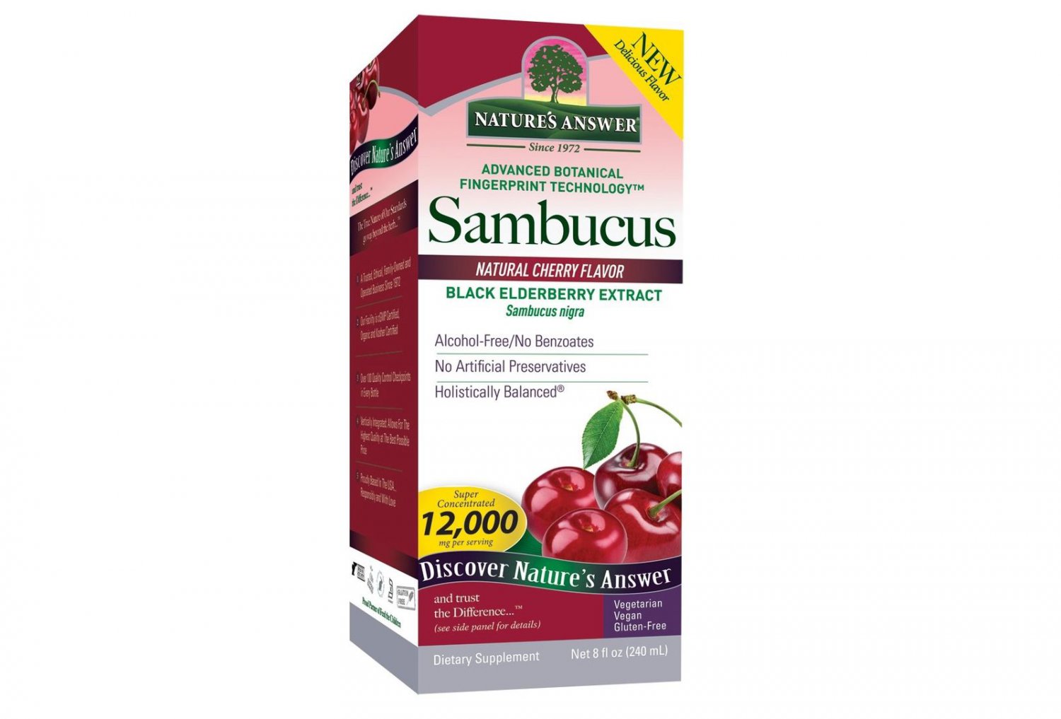 Nature's Answer Alcohol-Free Sambucus Supplement Cherry 8 Fluid Ounce 8-Ounce