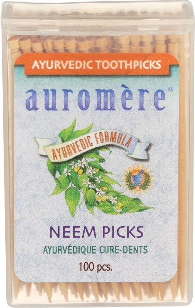 Auromere Ayurvedic Toothpicks Neem 100 Count