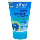 Alba Botanica Sport Sunscreen Fragrance Free SPF 45 4 oz