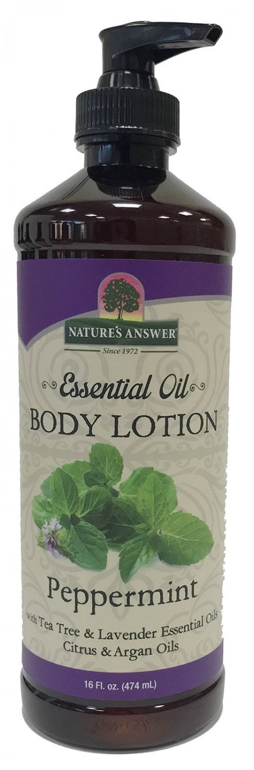 Nature's Answer Essential Oil Body Lotion Peppermint 16-Ounce