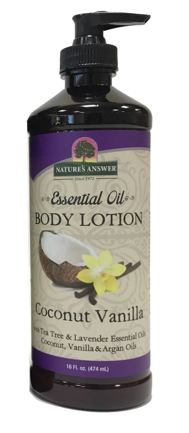 Nature's Answer Essential Oil Body Lotion Coconut Vanilla 16-Ounce