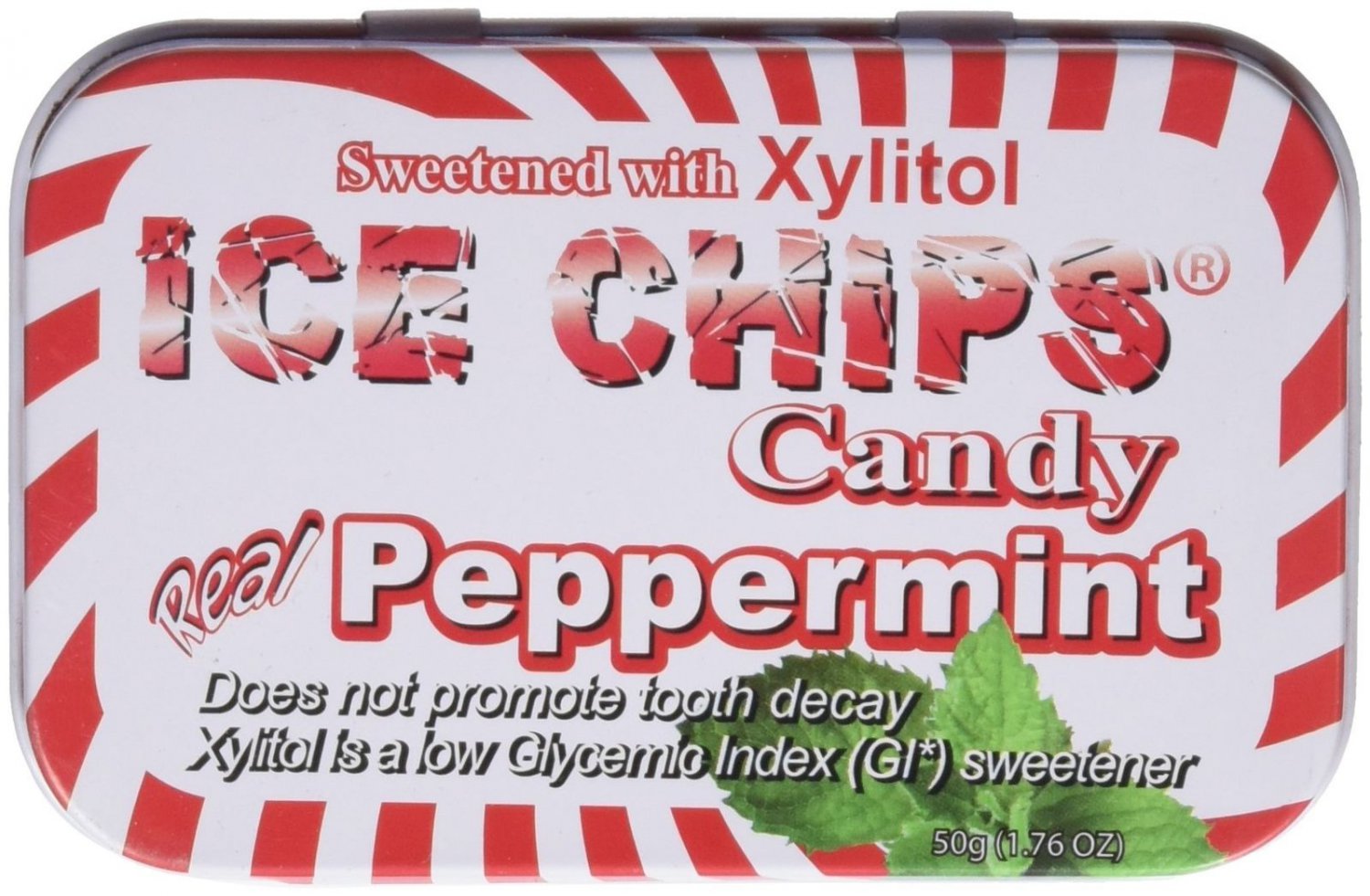 Hand Crafted Candy Tin Peppermint Ice Chips Candy 1.76 oz Candy