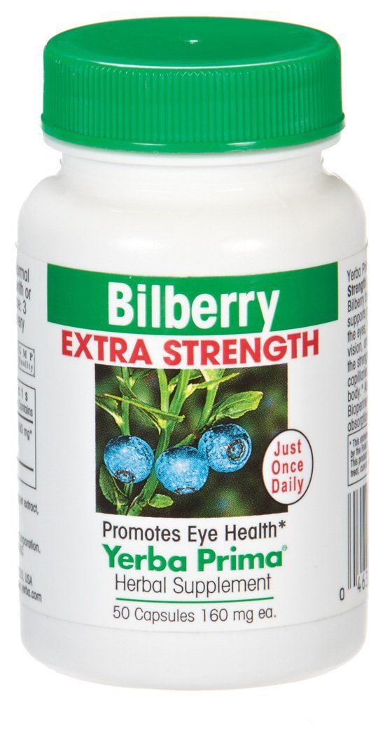 Yerba Prima Bilberry Extra Strength 160 mg 50 Capsules