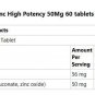 Zinc High Potency Thompson 60 Tabs