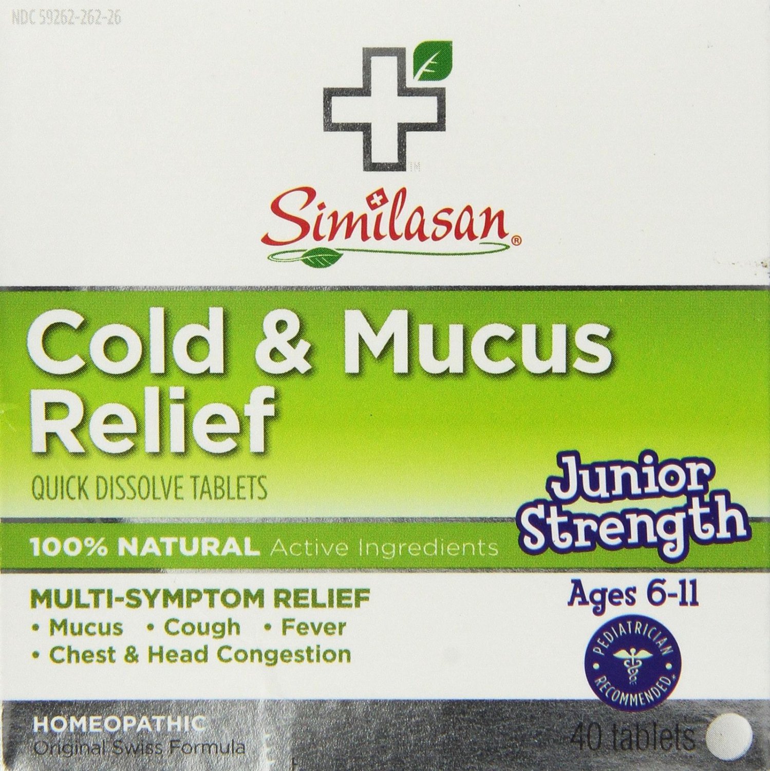 Similasan Cold and Mucus Relief Junior Strength Tablets 40 Count
