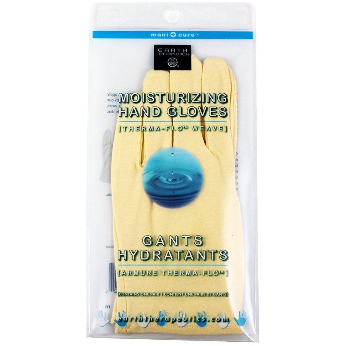 Earth Therapeutics Moisturizing Hand Gloves Solid Color-Natural 1 pair