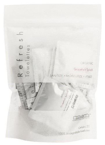 Giovanni Refresh Organic Splash Towelettes - Grapefruit - 20 Count