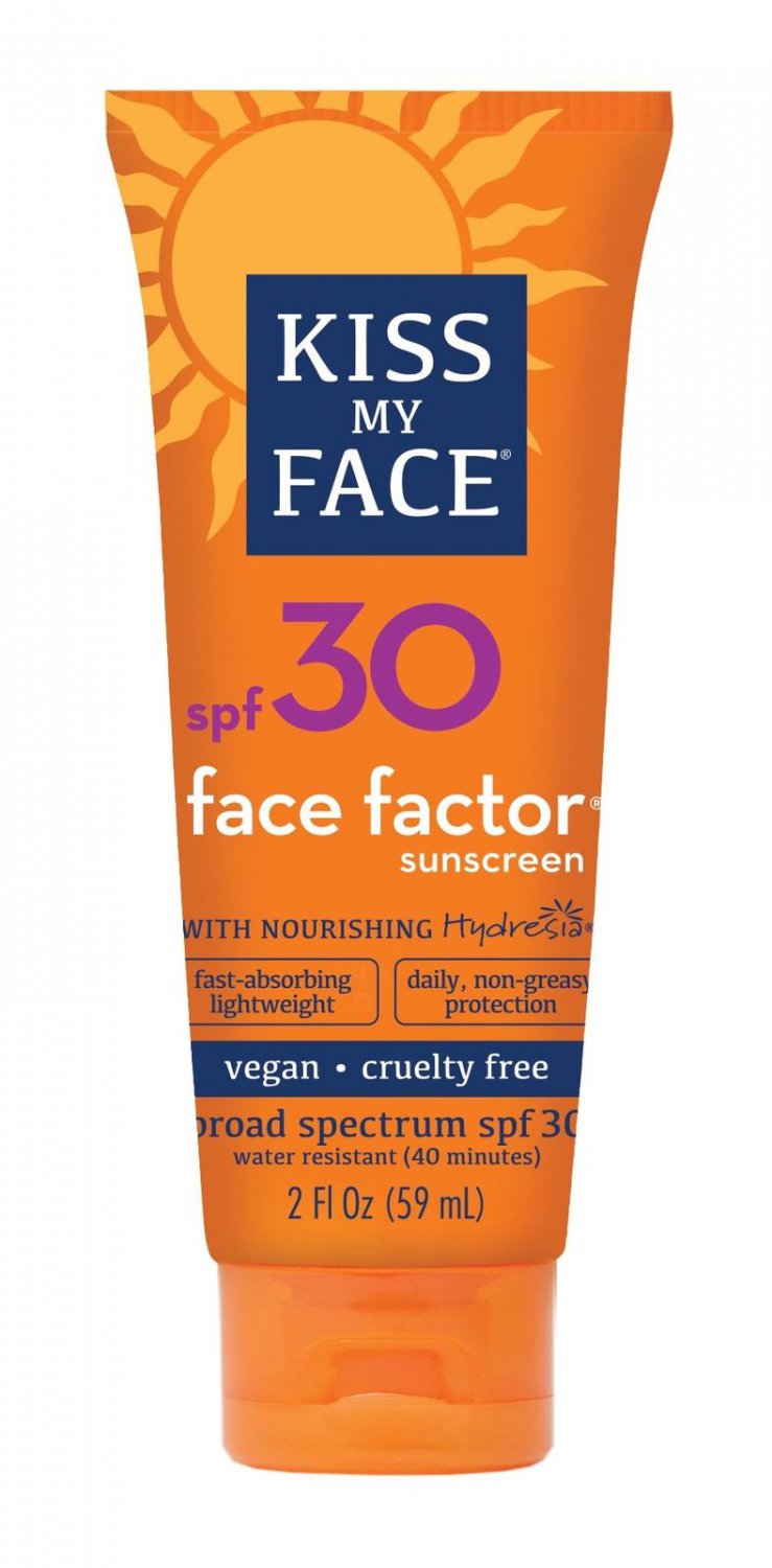 Kiss My Face Face Factor Sunscreen SPF 30 Sunblock for Face and Neck 2 oz